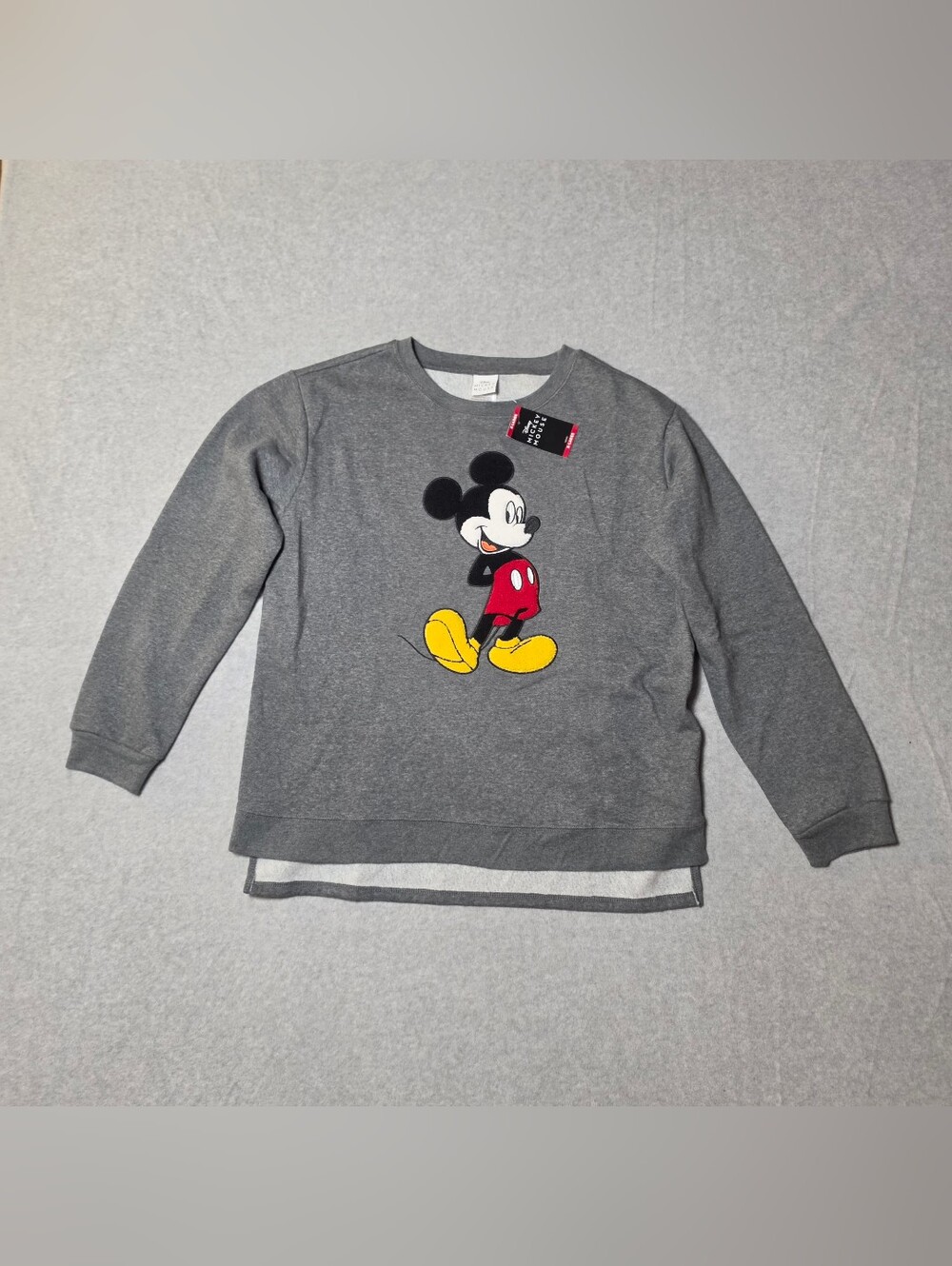 Disney Mickey Mouse Gray Charcoal Sweatshirt XL Classic Casual Sweater